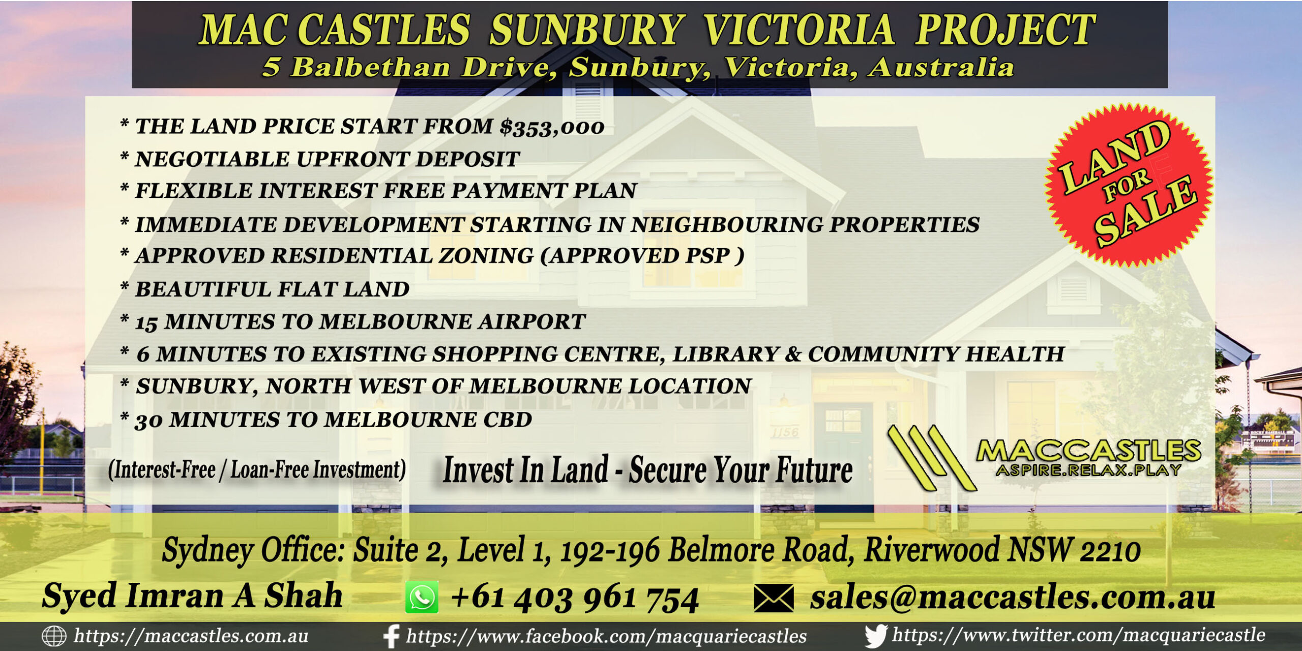 residential land for sale sunbury maccastles